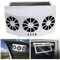 Solar Powered Car Ventilator,Solar Car Front/Rear Window Fan Exhaust Fan,Car Radiator,Eliminate Peculiar Smell White.