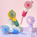GC Handheld Mini Fan, USB Rechargeable Small Pocket Fan With Hanging Rope, Phone Holder Base, Portable Fan For Travel, Summer, Concerts, Lash.
