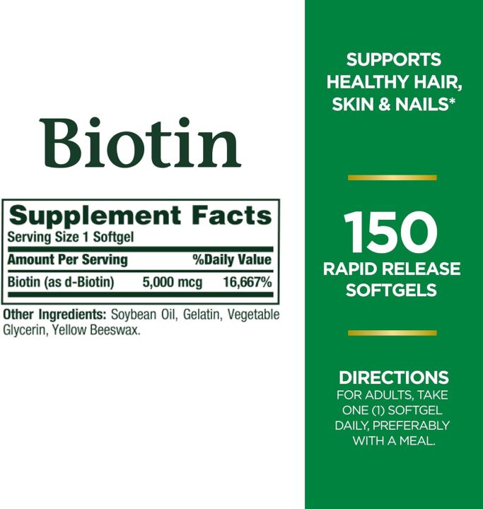 Nature's%20Bounty%20Biotin%20Calculated%205000mcg%20-150%20Softgels%20-%20Goodhealthcapsule%20(International)%20-%20Image%203