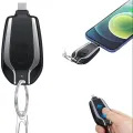 Keychain Portable Charger,1500mAh Mini Power Emergency Pod Key Ring Cell Phone Charger, Ultra-Compact External Fast Charging Power Bank Battery Pack For i-Phone or Type-C. 