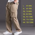 Spring and summer thin section casual pants men plus size multi-pocket men's trousers oversize pants overalls men's elastic.