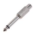 Silver Plated 6.3mm (1/4 inch) Mono Male to RCA Connector Female Audio Adapter. 