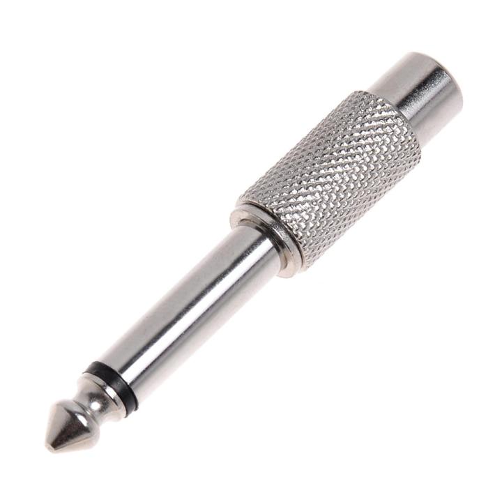 Silver Plated 6.3mm (1/4 inch) Mono Male to RCA Connector Female Audio Adapter