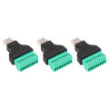 RJ45 Adapter Connector, Perfect Match RJ45 Screw Terminal Adapter 3Pcs  for Network. 