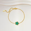 Alien ALTERA Fashion 18 Gold Plated Double Side Clover Bracelet for Women Stainless Steel Luxury 5 Flowers Charm Bracelet Jewelry Gift. 