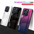 Vantime for Realme C63 / C61 4G Case Gradient Phone Back Hard Glass Cover. 