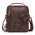 CONTACT'S Crazy Horse Leather Men's Shoulder Bag Vintage Messenger Bags Men Bolsos Male Crossbody Bags Man's Handbag Sling Bag.