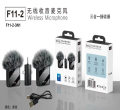 F11-2 (3 in 1)Collar Wireless Dual Microphone proprofessional Lepal Lavaliar microphon iPhone/Android & Type C Supported 100& Noise Cancellation.