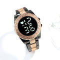 Black/Rose Gold - Men's Classy Digital Round Watch.