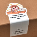 50pcs Cute Girl Thank You Package Sticker Small Business Decorative Label for Boutique Gift Package Box Retail Bag Wedding Party.