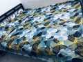 Cotton Fabric Printed 7 by 8 Feet Double King Size Bedsheet Set with Two Pillow Covers.