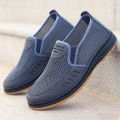 Foreign trade men's shoes summer men's old Beijing cloth shoes breathable casual dad shoes old people shoes a slip-on net shoes.