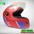 FULL FACE STM BIKE HELMET - BLACK, RED, BLUE & JAZZ GRAPHICS. 