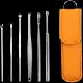 6PCS Ear Pick Set Portable Ear Cleaner Set Stainless Steel With Lather Case. 