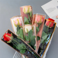50 PCS Single Rose Sleeves Flower Wrapping Bag Floral Wrappers Plastic for Valentine'S Day,Black.