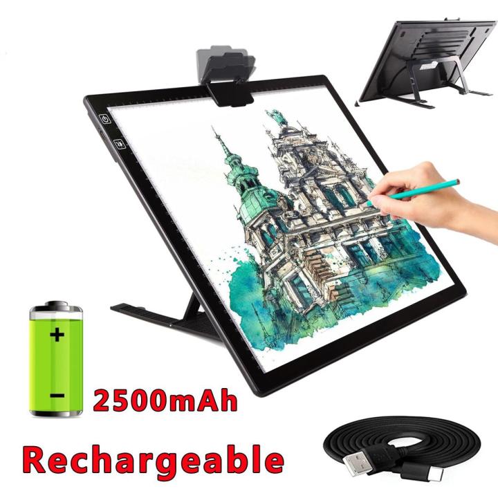 A3 Light Pad Wireless Battery Powered Light Box Artcraft Tracing Pad Rechargeable Light Board for Artists Drawing X-ray