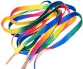 1Pair Rainbow Flat Canvas Athletic Shoelace Sport Sneaker Shoe Laces Strings.