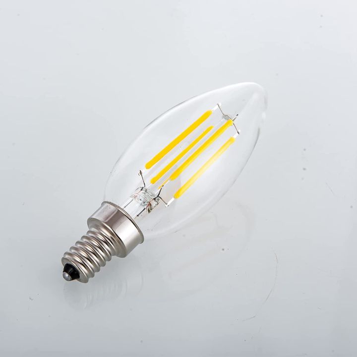 C35 220V E14 Base 4W LED Energy Saving Dimmable Filament Candle Light Bulb 1Pcs