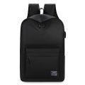 Cross-border rechargeable USB business backpack 2024 new simple solid color student backpack multi-layer casual school bag. 