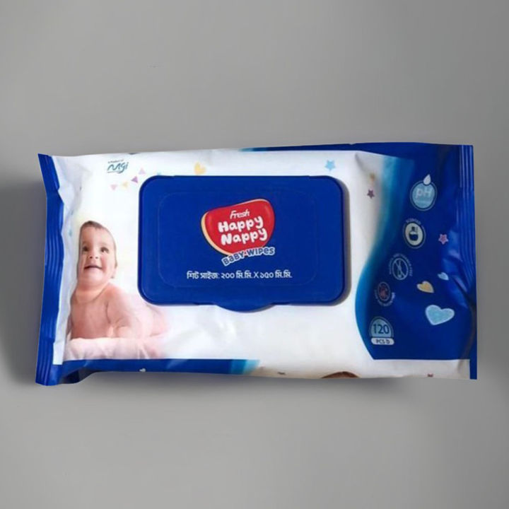 Happy Nappy Wet Wipes for Baby - 120 Pieces