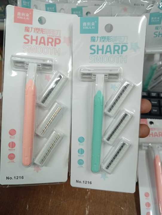 4 Blade Women's shaving knife for leg hair and armpit hair manual shaving knife T-shaped stainless steel armpit hair knife -1pac