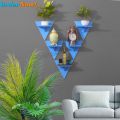 Triangle Wall Shelf Without Flower . Self Adhesive Punch Free (1/3/5 Pcs Stand 1 set  ) Premium Quality Premium Quality.. 