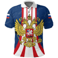 Russia Flag Map 3D Print Polo Shirts For Men Clothes Russian National Emblem Eagle POLO Shirt Sport Jersey Casual Boy Lapel Tops. 