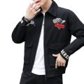 BROWON Brand New Jacket Men Korean Fashion Print Casual Jacket for Men 2023 Turn-Down Collar Embroidery Winter Jacket Male. 