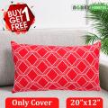 Decorative Cotton Cushion Cover_Red_(20"x12"). 