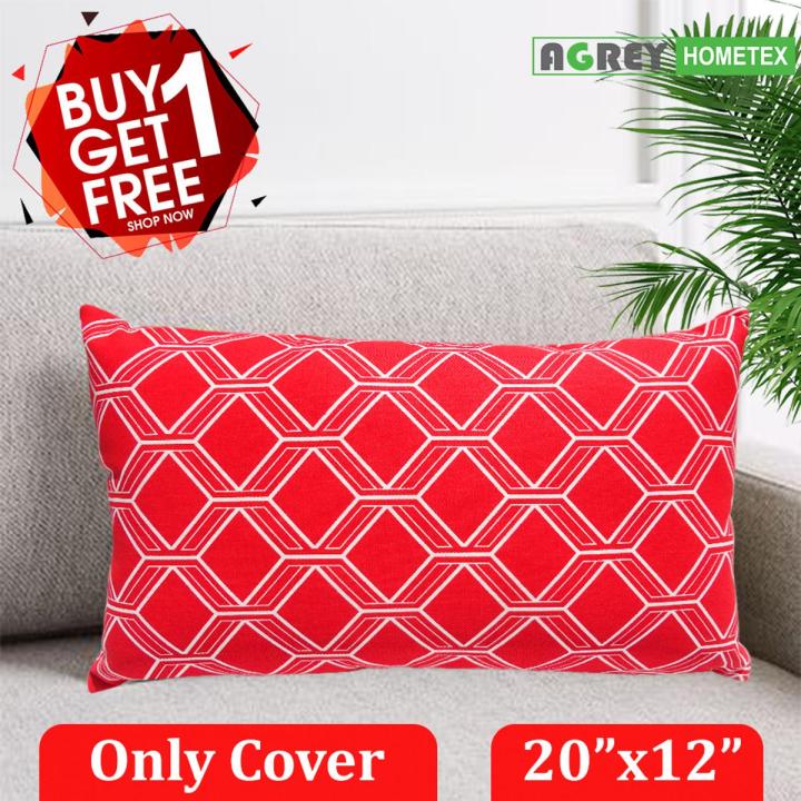 Decorative Cotton Cushion Cover_Red_(20"x12")