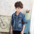 Non stretch winter denim jacket for boys girls. 