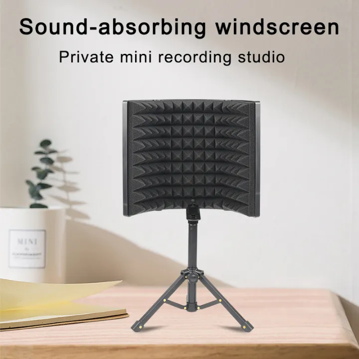 LOMEHO%203%20Panels%20Microphone%20Isolation%20Windscreen%20Shield%20Foldable%20Studio%20Acoustic%20Screen%20Foam%20for%20Recording%20Live%20Broadcast%20LO-PS58%20-%20Image%203