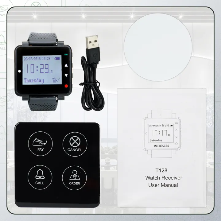 Retekess%20T128%20Restaurant%20Pager%20System%20Waiter%20Queue%20Wireless%20Calling%20System%20Rechargeable%20Watch%20Pager%20and%20TD033%20Buttons%20-%20Image%208