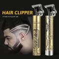 T9 Vintage USB 6500 charging cable with Rechargeable Hair Trimmer metal body Electric Hair Clipper Haircut Machine For Men.