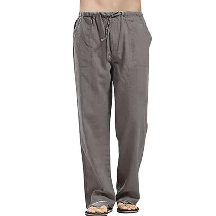 Linen%20Wide%20Leg%20Pants%20Men%20Oversize%20Casual%20Linen%20Trousers%20Solid%20Big%20Plus%20Size%205XL%20Streetwear%20Summer%20Men's%20Clothes%20Black%20Pants%20-%20Image%207