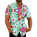 3D Printed Flower Shirt For Men Hawaiian Summer Fashion Beach Shirt Comfortable Top Blouse Short Sleeves Streetwear Clothing. 