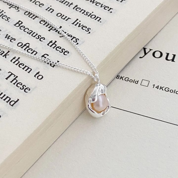 PONYKISS%20Real%20925%20Sterling%20Silver%20Pearl%20Irregular%20Geometry%20Choker%20Necklace%20For%20Women%20Classic%20Fine%20Jewelry%20Minimalist%20Accessories%20-%20Image%205