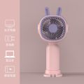 Handheld Mini Fan Portable USB Charging Pink Rabbit Ear Convenient Creative Summer Pocket Small Fans For Boy Girl Kids Gift.