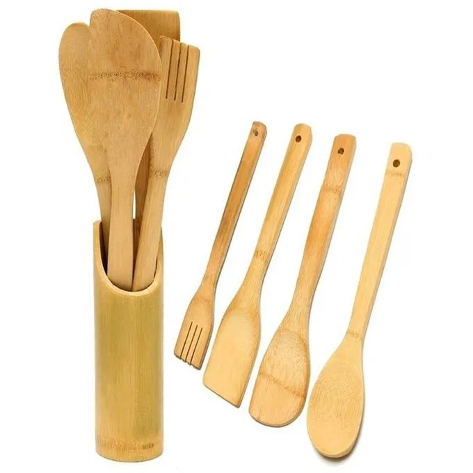 5%20x%20Piece%20Bamboo%20Wooden%20Kitchen%20Cooking%20Utensils%20Set%20Tools%20Spatula%20Spoon%20-%20Image%203