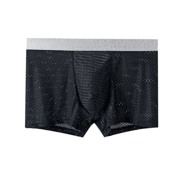Ice%20Silk%20Hombre%20Bamboo%20Mesh%20Breathable%20Mid-waist%20Cotton%20Men's%20Underwear%20-%20Image%202
