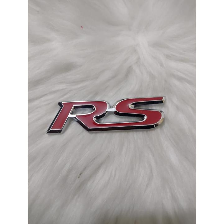 1 Pcs 3D Metal RS Logo car emblem Rear Trunk Sticker Sport version modification Car Styling