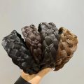 Daily Six Strand Wig Headband Wide Simple Female Hairbands Twist Braided Hair Hoop Daily Retro Wash Face Headdress.