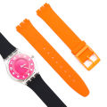 Silicone strap women's watch accessories buckle 16mm for Swatch watch strap SKIN SFK360 SFK361 SFK397 SVUB100 SVOW100 watch band. 