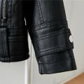 New Girls Boys Black Pu Zipper Jackets Kids Baby Leather Jacket Spring Autumn Cool Coat Children Clothes Overcoats 2-14T.
