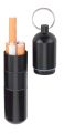 1 Pcs Silver/Black Capsule Cigaretes Case Portable Aluminum Water proof holder with Keychain cigarate.