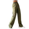 Cargo Pants Women Plus Size Belt Less High Waisted Wide Leg Trousers Straight Leg Relaxed Style Trousers Trousers.