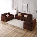 3+2+1 Turkey Elastic Sofa Cover coffe coloure. 