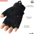 Half finger Military Grade Tactical Outdoor Hand Gloves-Black. 