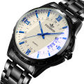 Jade Wave Watch Men's Calendar Night Glow Korean Edition Steel Waterproof Non Mechanical Sheet Wholesale Watch Men's. 