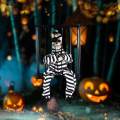 Scary Talking Prisoner Screaming Animated Decorations with Glowing Eyes Spooky Skeleton Theme Parties. 